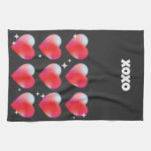 Linge De Cuisine Coeurs romantiques rouges valentine's day xoxo tex (Horizontal)