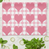 Linge De Cuisine Coeurs roses (Plié)