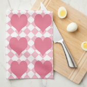 Linge De Cuisine Coeurs roses (Quart Plié)