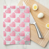 Linge De Cuisine Coeurs roses (Quart Plié)