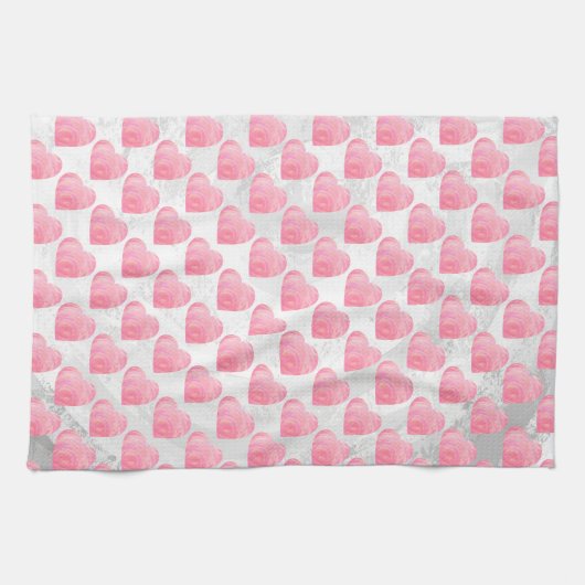 Linge De Cuisine Coeurs roses (Horizontal)