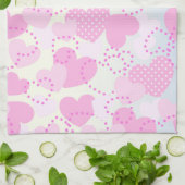 Linge De Cuisine Coeurs roses (Plié)