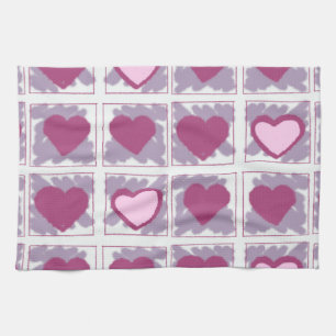 Linge De Cuisine Cœurs roses et carrés d'amour Xoxo