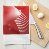 Linge De Cuisine Coeurs rouges (Quart Plié)