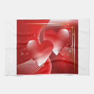 Linge De Cuisine Coeurs rouges