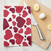 Linge De Cuisine Coeurs rouges (Quart Plié)