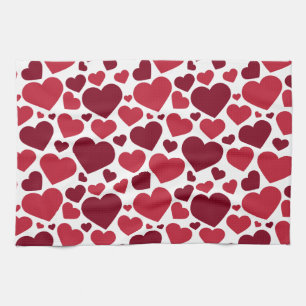 Linge De Cuisine Coeurs rouges