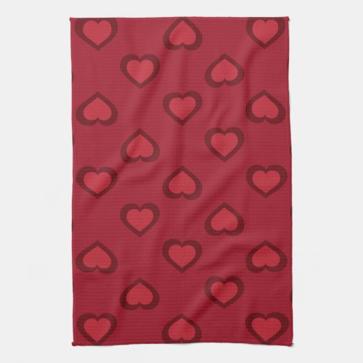 Linge De Cuisine Coeurs rouges (Vertical)