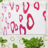Linge De Cuisine Coeurs rouges (Plié)