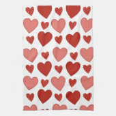 Linge De Cuisine Coeurs rouges (Vertical)