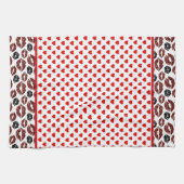 Linge De Cuisine Coeurs Rouges Et Baisers (Horizontal)
