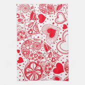 Linge De Cuisine Coeurs rouges pour la Saint-Valentin (Vertical)