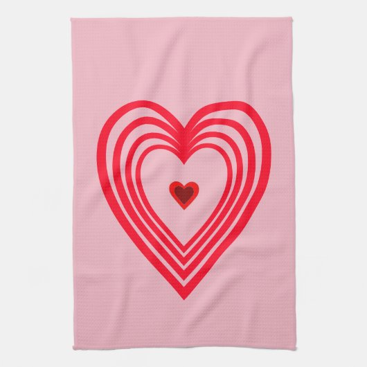 Linge De Cuisine Coeurs rouges roses Aimer Valentines Jour 4Kate (Vertical)