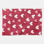 Linge De Cuisine Cœurs Rouges Roses Blancs (Horizontal)