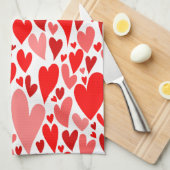 Linge De Cuisine Coeurs rouges super et romantiques Saint-Valentin (Quart Plié)