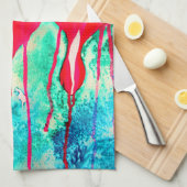 Linge De Cuisine Coeurs saignants fleurs art (Quart Plié)