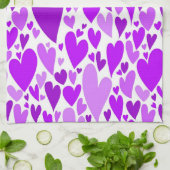 Linge De Cuisine Coeurs violets super et romantiques Saint-Valentin (Plié)
