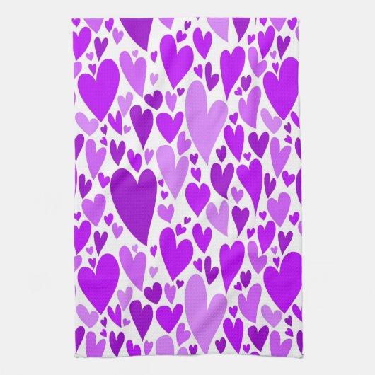 Linge De Cuisine Coeurs violets super et romantiques Saint-Valentin (Vertical)