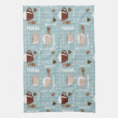 Linge De Cuisine Coffee Cups Blue Vertical Lines Caffeine Grains (Vertical)