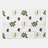 Linge De Cuisine Coffee Pattern with Beans, Cups, and Coffee trees (Horizontal)