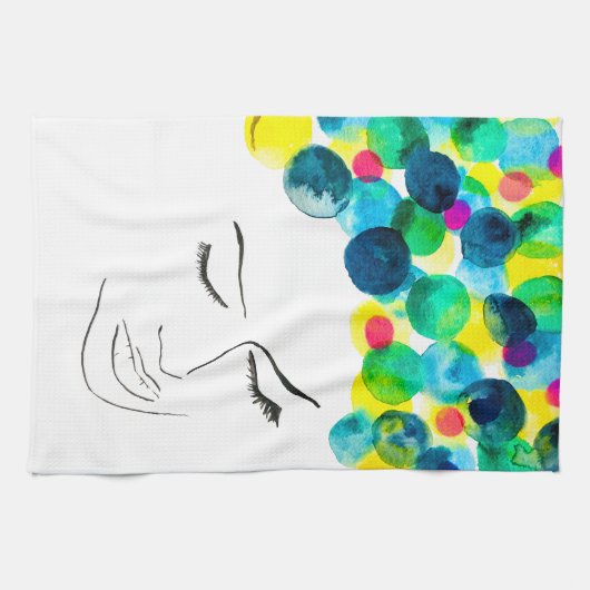 Linge De Cuisine Coiffure de bulle psychédélique (Horizontal)