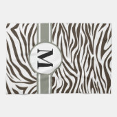 Linge De Cuisine Cola Safari Zebra avec monogramme (Horizontal)