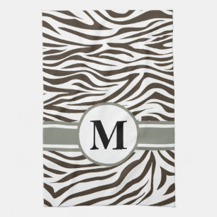 Linge De Cuisine Cola Safari Zebra avec monogramme