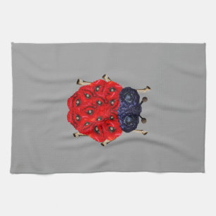 Linge De Cuisine Coléoptère Fleur de Coquelicot Graphique