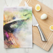 Linge De Cuisine Colibri à l'aquarelle (Quart Plié)