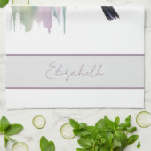Linge De Cuisine Colibri à l'aquarelle avec fleurs (Plié)