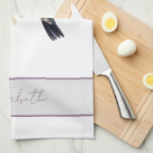 Linge De Cuisine Colibri à l'aquarelle avec fleurs (Quart Plié)