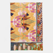 Linge De Cuisine Colibri Art nouveau et fleur d'orchidée (Vertical)