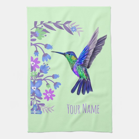 Linge De Cuisine Colibri Design Fleurs Botaniques Amateurs d'oiseau (Vertical)