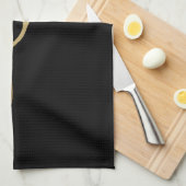 Linge De Cuisine Colibri en style Monoline - Or en noir (Quart Plié)