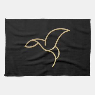 Linge De Cuisine Colibri en style Monoline - Or en noir