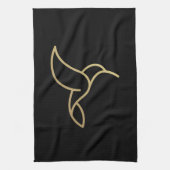 Linge De Cuisine Colibri en style Monoline - Or en noir (Vertical)