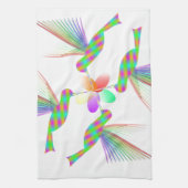 Linge De Cuisine Colibris Arc-En-Ciel Embrasser Une Fleur (Vertical)