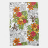 Linge De Cuisine Colibris et bouquet tropical (Vertical)