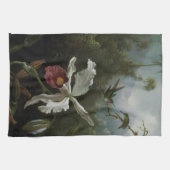 Linge De Cuisine Colibris et orchidée blanche par Martin J. Heade (Horizontal)