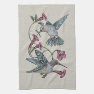 Linge De Cuisine Colibris et vigne