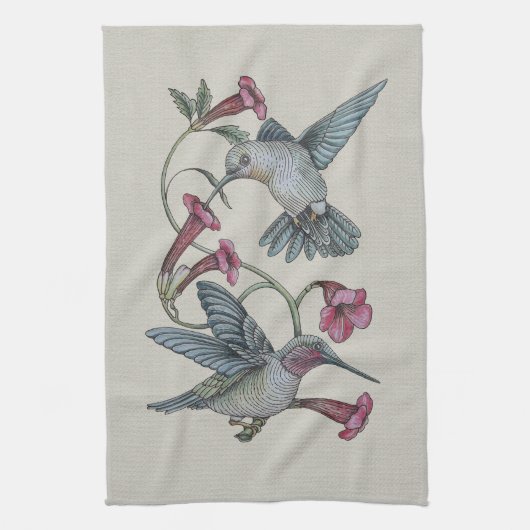 Linge De Cuisine Colibris et vigne (Vertical)