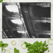 Linge De Cuisine Colisée noire blanche Empire romain (Plié)