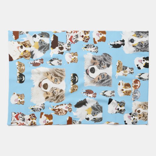 Linge De Cuisine Collage australien de berger (Horizontal)