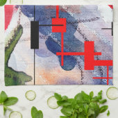 Linge De Cuisine collage d'art abstrait, médias mélangés et (Plié)
