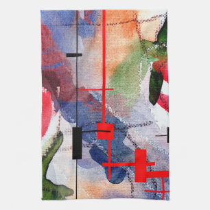 Linge De Cuisine collage d'art abstrait, médias mélangés et