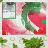 Linge De Cuisine collage d'art abstrait, médias mélangés et (Plié)