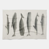 Linge De Cuisine Collage d'art de baleines vintage (Horizontal)