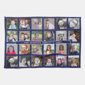 Linge De Cuisine Collage de 24 Modèles photo avec texte personnalis (Horizontal)