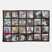 Linge De Cuisine Collage de 24 Modèles photo avec texte personnalis (Horizontal)