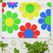 Linge De Cuisine Collage de fleur de hippie (Plié)